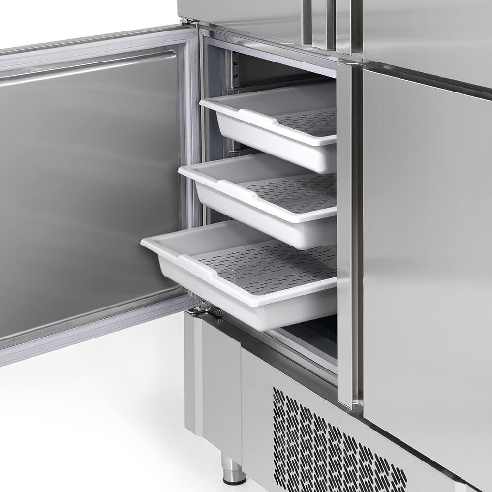 Armario refrigerado con apartado pescado 4 puertas INFRICO ANDP1004TF/G - FrigeriaHosteleria.com