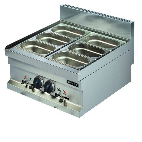 Baño maría capacidad 6 cubetas GN1/4 600x600 mm EB606 - FrigeriaHosteleria.com