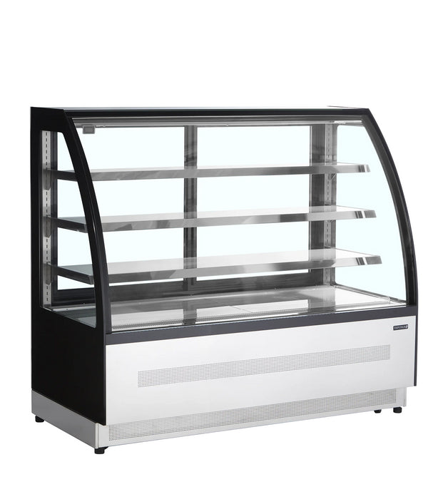 TEFCOLD Vitrina refrigerada cristal curvo ancho 150 cm 3 estantes LPD1500C/BLACK