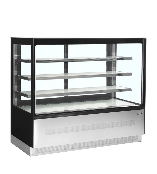 TEFCOLD Vitrina refrigerada cristal recto ancho 150 cm 3 estantes LPD1503F/BLACK