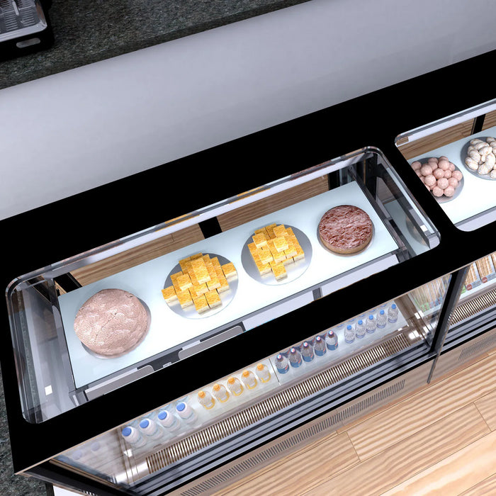 TEFCOLD Vitrina refrigerada cristal recto ancho 150 cm 2 estantes LPD1500F/BLACK