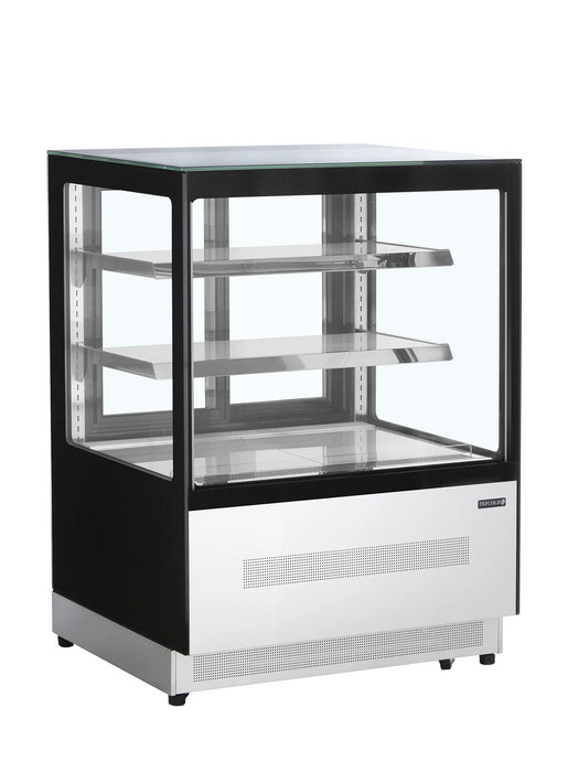TEFCOLD Vitrina refrigerada cristal recto ancho 90 cm 2 estantes LPD900F/BLACK