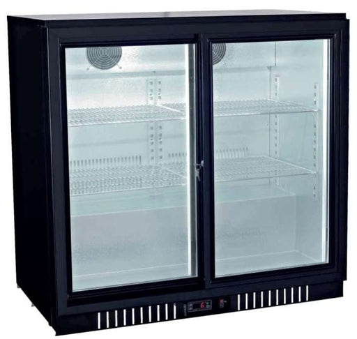 Botellero expositor refrigerado 2 puertas corredera ancho 90 BB - 2S - FrigeriaHosteleria.com