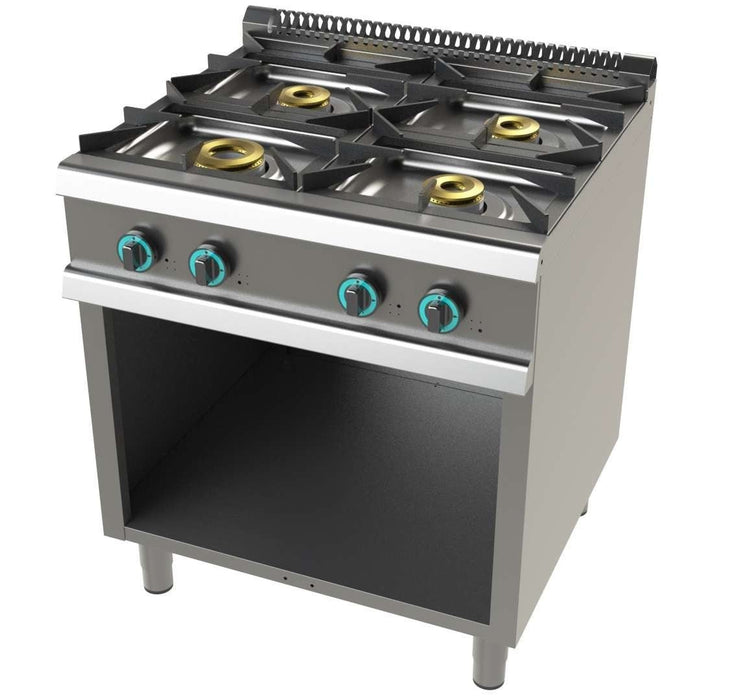 Cocina a gas 4 fuegos ancho 80 fondo 73 FO7N400 - FrigeriaHosteleria.com
