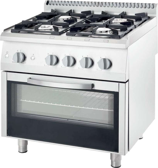 Cocina a gas 4 fuegos con horno ancho 80 fondo 70 9710130 - FrigeriaHosteleria.com