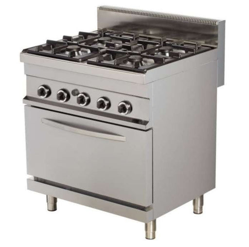 Cocina a gas 4 fuegos con horno ancho 80 fondo 70 mm GR722 - FrigeriaHosteleria.com