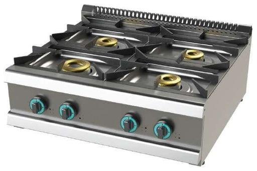 Cocina a gas 4 fugeos sobremesa ancho 80 fondo 70 FO7N400B - FrigeriaHosteleria.com