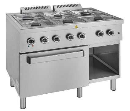 Cocina a gas 6 fuegos con horno ancho 110 fondo 70 STAR LINE ELFU711FG - FrigeriaHosteleria.com