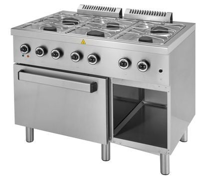 Cocina a gas 6 fuegos con horno ancho 110 fondo 70 STAR LINE ELFU711FG - FrigeriaHosteleria.com