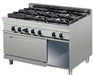Cocina a gas 6 fuegos con horno ancho 120 fondo 70 GR732 - FrigeriaHosteleria.com