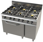 Cocina a gas 6 fuegos con horno ancho 120 fondo 90 F09C601 - FrigeriaHosteleria.com