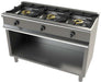 Cocina a gas con mueble de 3 fuegos 8+8+8 Kw SerIe 550 JUNEX con medidas 1200x550x850h mm 6300/1 - FrigeriaHosteleria.com