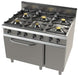 Cocina a gas con mueble de 6 fuegos con medidas 1200x900x900h mm JUNEX FO9C600 - FrigeriaHosteleria.com