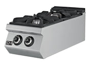 Cocina a Gas Sobremesa 2 fuegos 2 x 7,15 kW 400x730x300h mm EMPPLS7KG010 Línea 700 Estambul - FrigeriaHosteleria.com