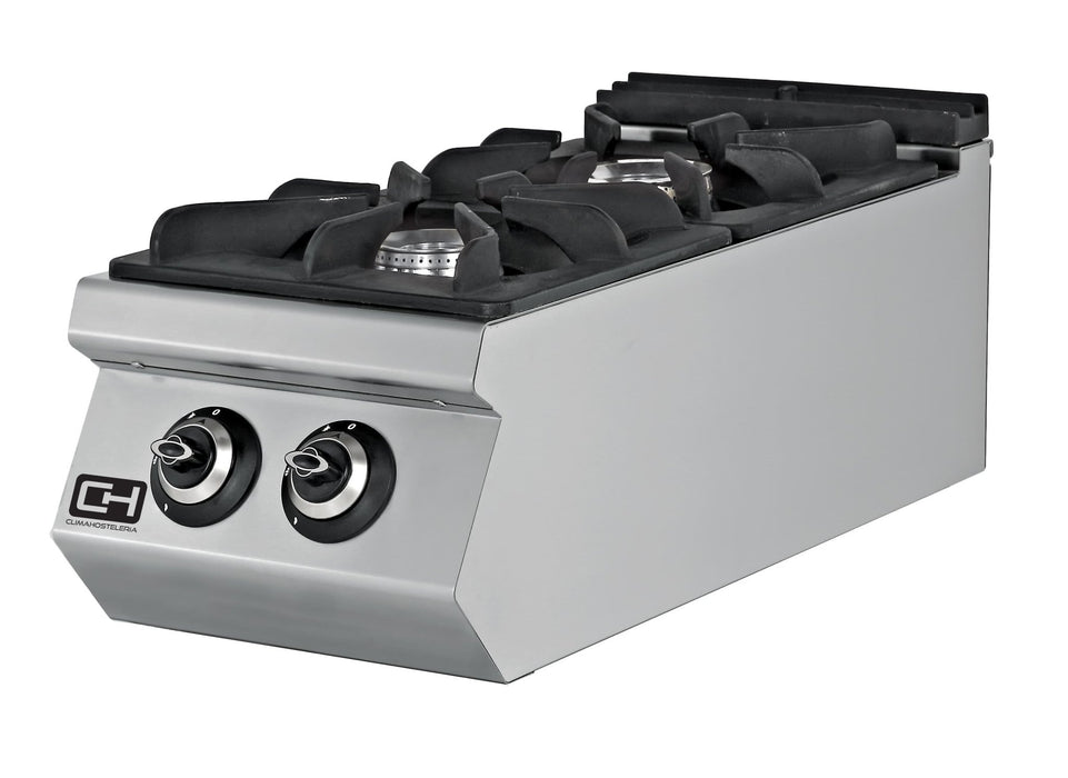 Cocina a Gas Sobremesa 2 fuegos 2 x 7,15 kW 400x730x300h mm EMPPLS7KG010 Línea 700 Estambul - FrigeriaHosteleria.com