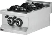 Cocina a gas sobremesa 2 fuegos 400x635x285h mm EMP6KG010 - FrigeriaHosteleria.com