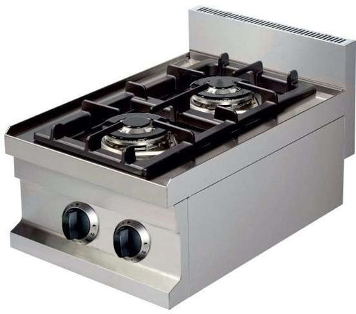Cocina a gas sobremesa 2 fuegos ancho 40 fondo 60 GC604 - FrigeriaHosteleria.com