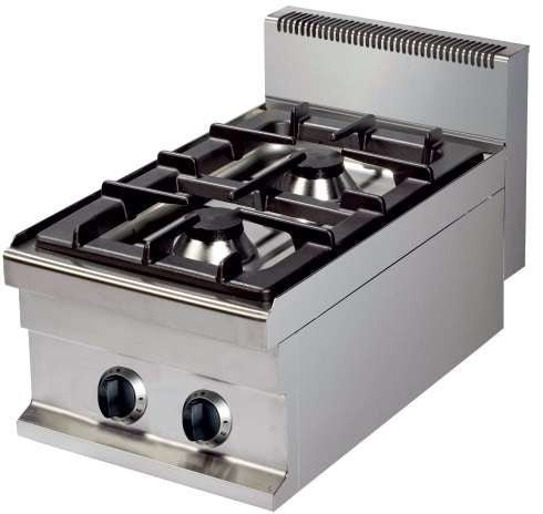 Cocina a gas sobremesa 2 fuegos ancho 40 fondo 70 GR711S - FrigeriaHosteleria.com