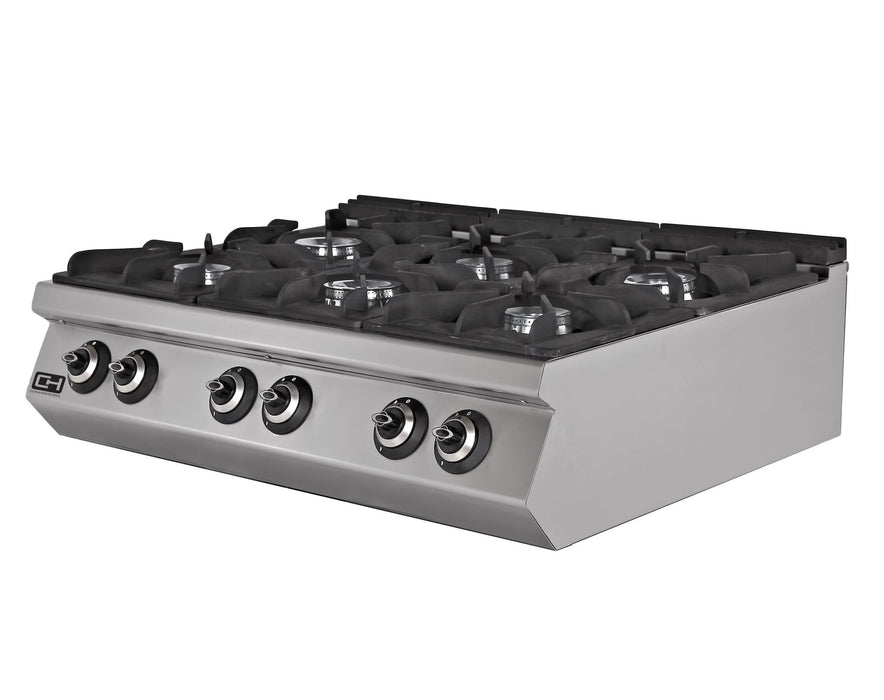 Cocina a Gas Sobremesa 6 fuegos 6 x 8,74 kW 1200x900x300h mm EMPPLS9KG030 - FrigeriaHosteleria.com