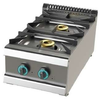 Cocina a gas sobremesa de 2 fuegos 6+4,5 Kw SerIe 700 JUNEX con medidas 400x730x240h mm FO7N200B - FrigeriaHosteleria.com
