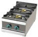 Cocina a gas sobremesa de 2 fuegos 6+4,5 Kw SerIe 700 JUNEX con medidas 400x730x240h mm FO7N200B - FrigeriaHosteleria.com