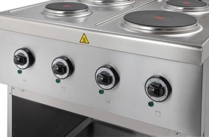 Cocina eléctrica 4 placas con mueble ELPR77A - FrigeriaHosteleria.com