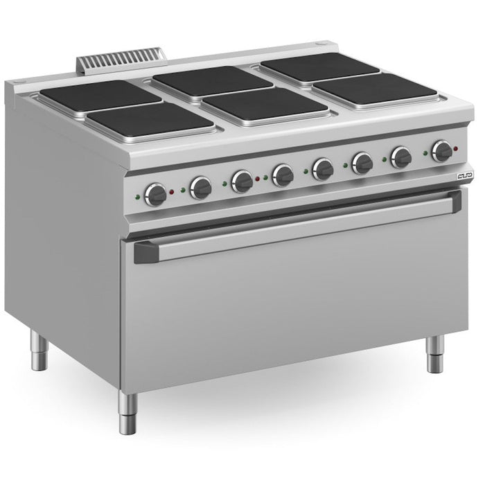 Cocina eléctrica 6 zonas cuadradas con horno eléctrico EXTRA GRANDE MPQ912FEM MAGISTRA PLUS 900 - FrigeriaHosteleria.com