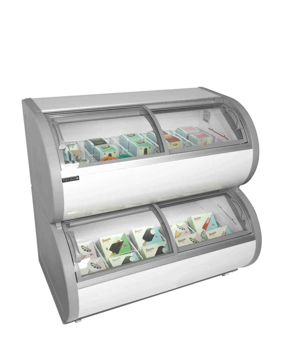 Congelador de exposición de helados de 2 niveles TEFCOLD TD500