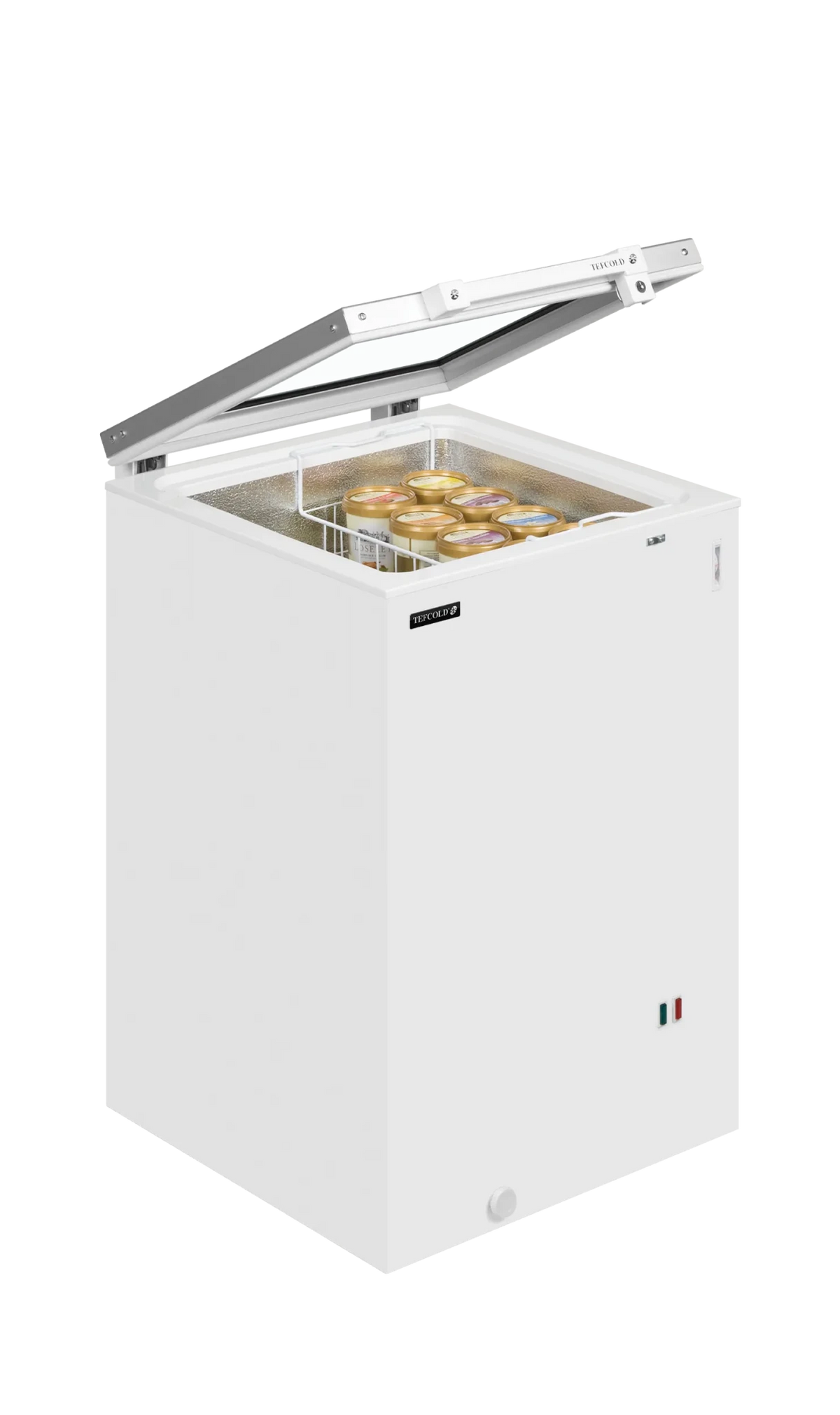 Congelador horizontal para helados tapa cristal ancho 55 cm 115 litros TEFCOLD ST160
