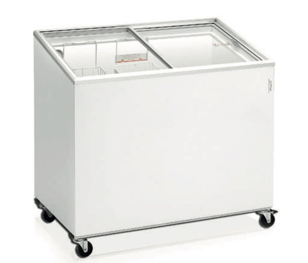 Congelador tapa cristal inclinada Masquefrío SMK - FrigeriaHosteleria.com