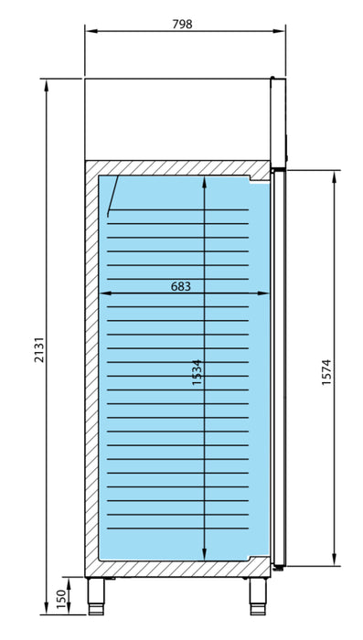 Congelador vertical 2 medias puertas 600 litros INFRICO AGB702BT