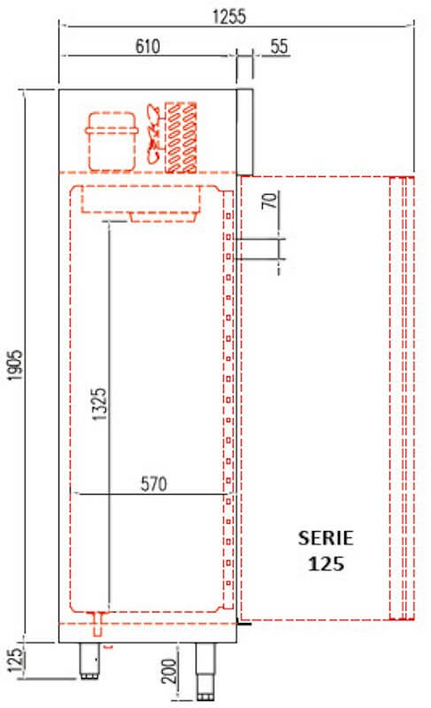 Congelador vertical 2 puertas 1000 litros CORECO AEC - 125 - 2 - FrigeriaHosteleria.com