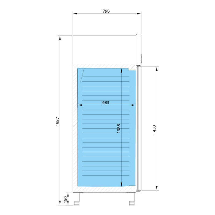 Congelador vertical 2 puertas 1300 litros INFRICO AGB1302BT