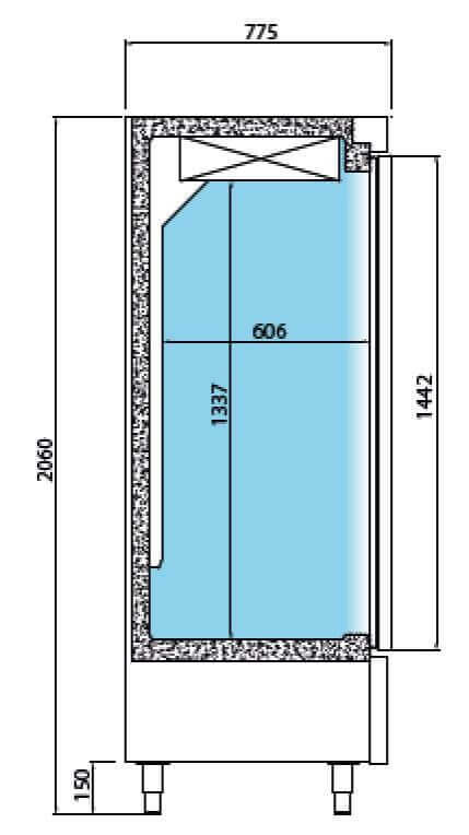 Congelador vertical 2 puertas parrillas 60x40 INFRICO AN902BT - FrigeriaHosteleria.com