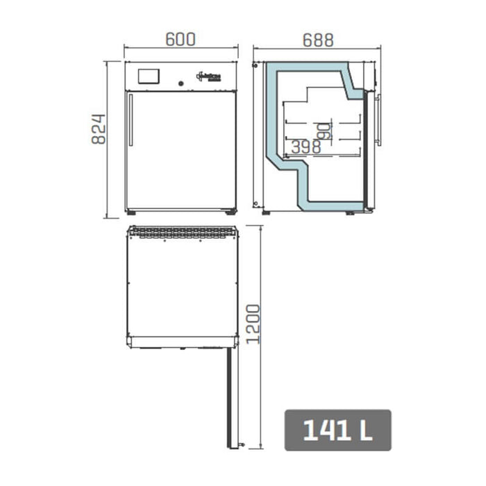 Congelador vertical laboratorio 140 litros INFRICO Lab Care LEF16S