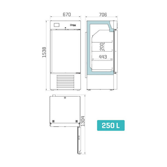 Congelador vertical laboratorio 242 litros INFRICO Lab Care LTF25SD - FrigeriaHosteleria.com