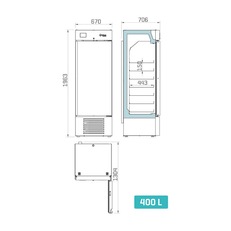 Congelador vertical laboratorio 400 litros INFRICO Lab Care LTF40SD - FrigeriaHosteleria.com