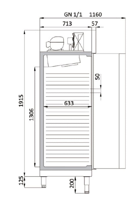 Congelador vertical slim 300 litros CORECO S - Line CGN - 50 - S - FrigeriaHosteleria.com