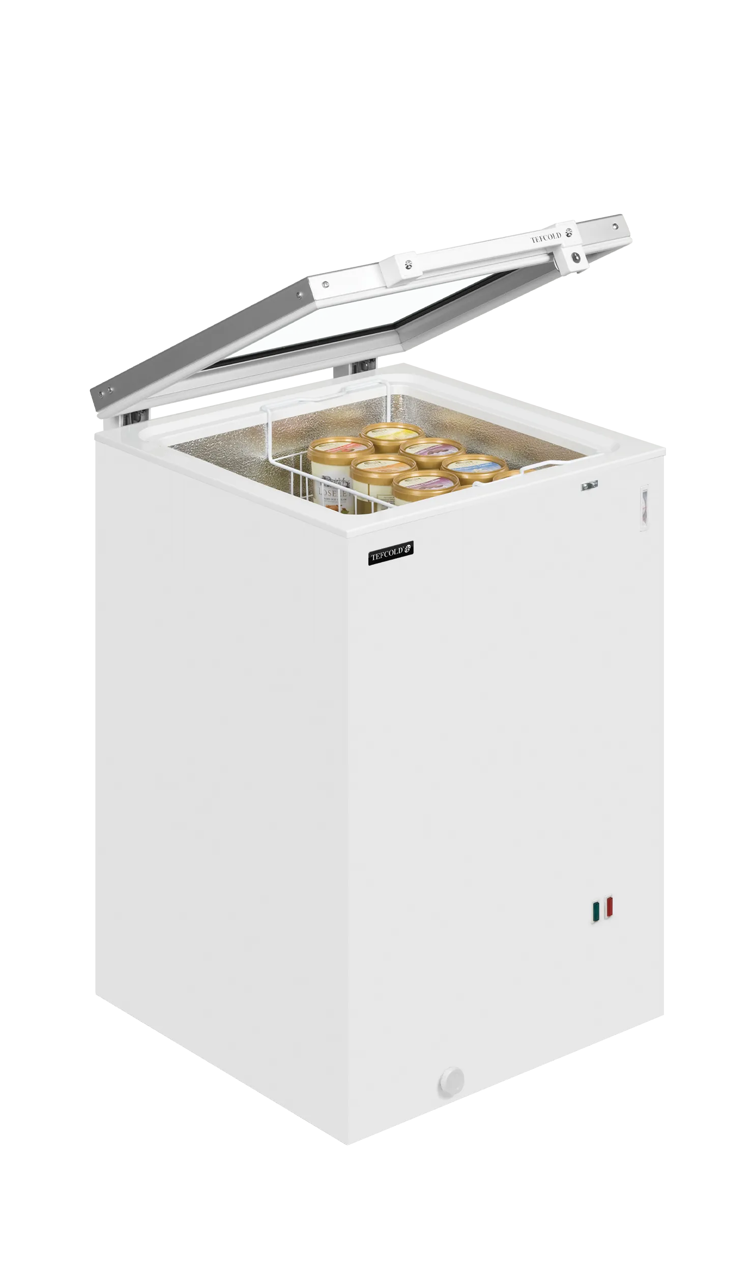 Congelador horizontal para helados tapa cristal ancho 55 cm 115 litros TEFCOLD ST160
