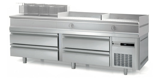 CORECO Mesa fría baja con cajones para cocina fondo 70 KBR - FrigeriaHosteleria.com