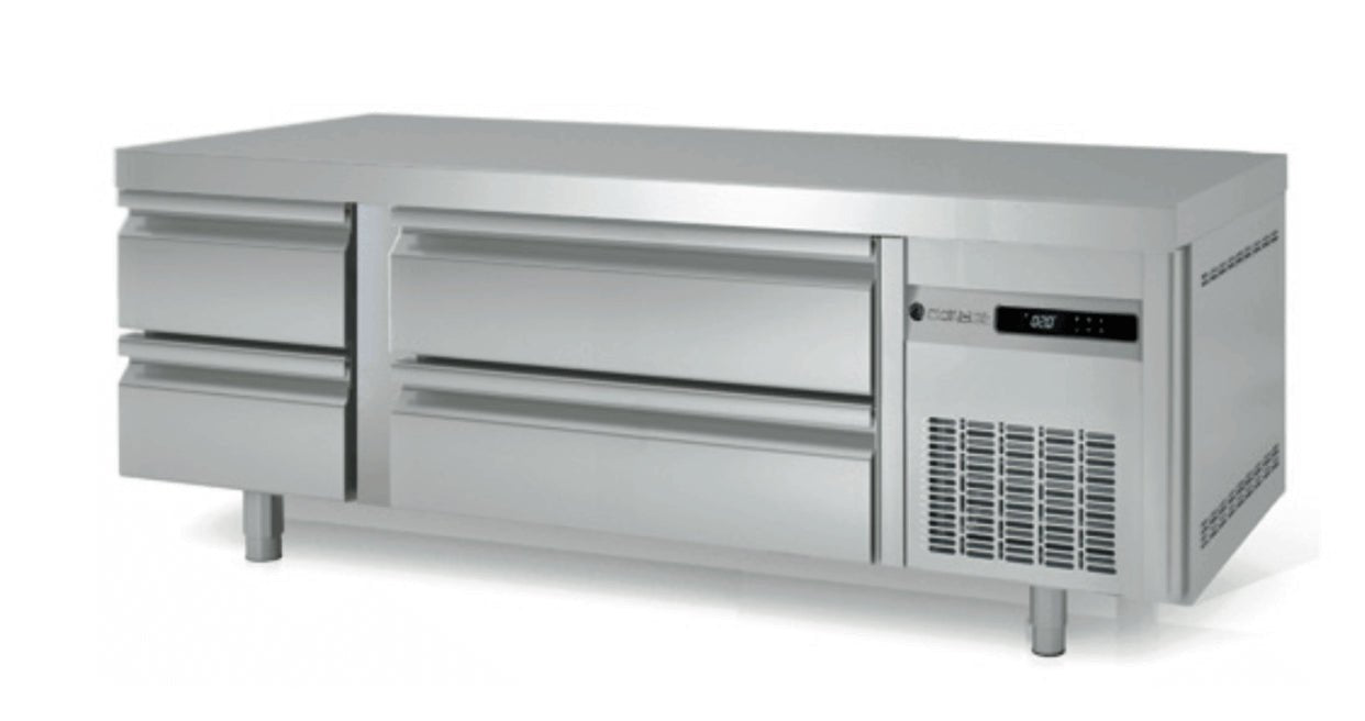 CORECO Mesa fría baja con cajones para cocina fondo 70 KBR - FrigeriaHosteleria.com