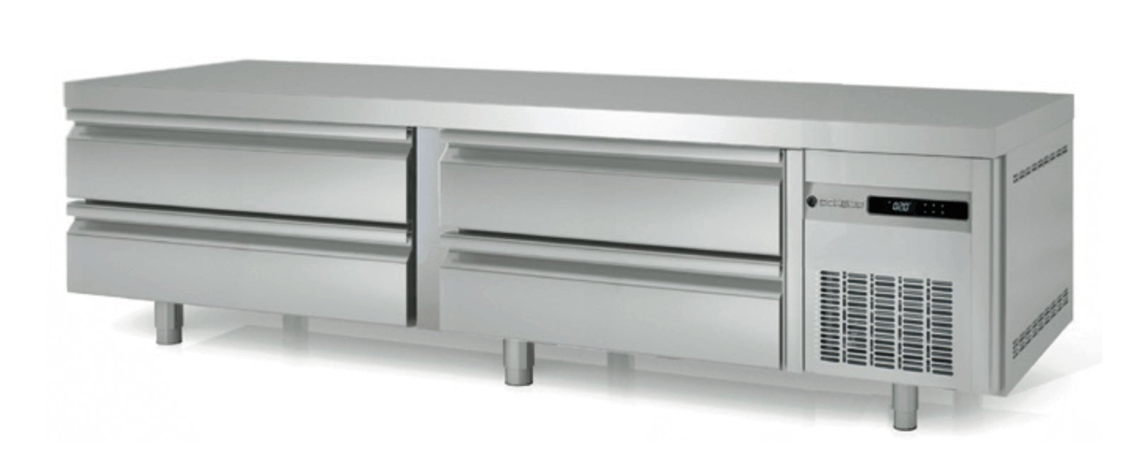 CORECO Mesa fría baja con cajones para cocina fondo 70 KBR - FrigeriaHosteleria.com