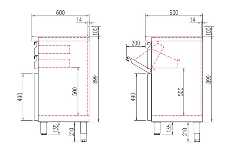 CORECO Mueble para cafetera ancho 140 cm MCC - 140 - FrigeriaHosteleria.com