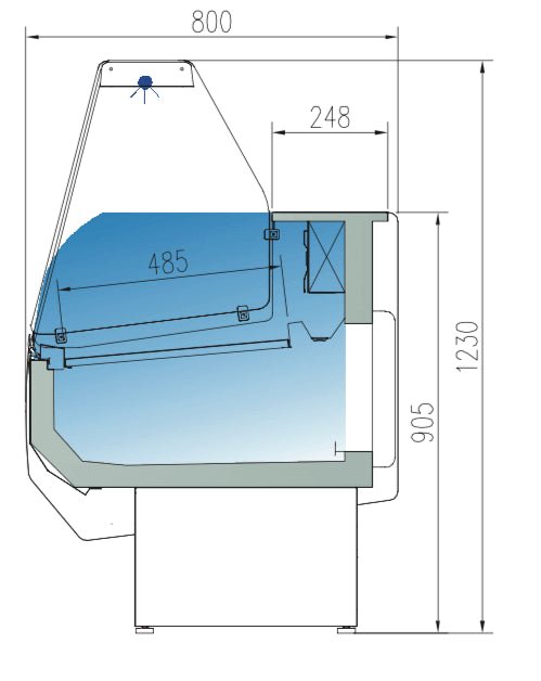 CORECO Vitrina refrigeración estática con reserva fondo 80 S - Line CVED - 8 - R - FrigeriaHosteleria.com