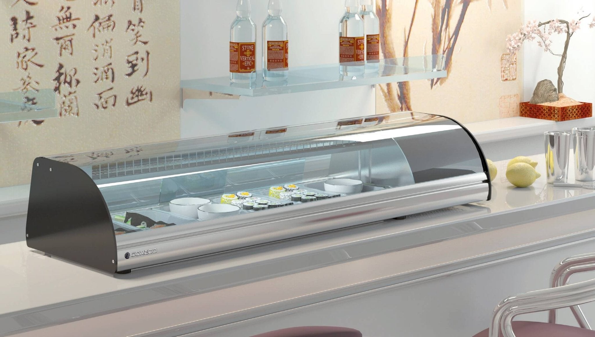 CORECO Vitrina refrigerada para Sushi con cubetas 1/3 BCCS - I - FrigeriaHosteleria.com