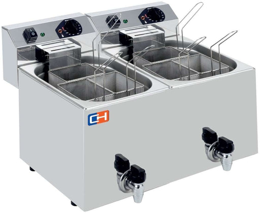 Cuecepasta Eléctrico Profesional 7+7 litros con 3+3 cestas 530x460x370h mm CP77L - FrigeriaHosteleria.com