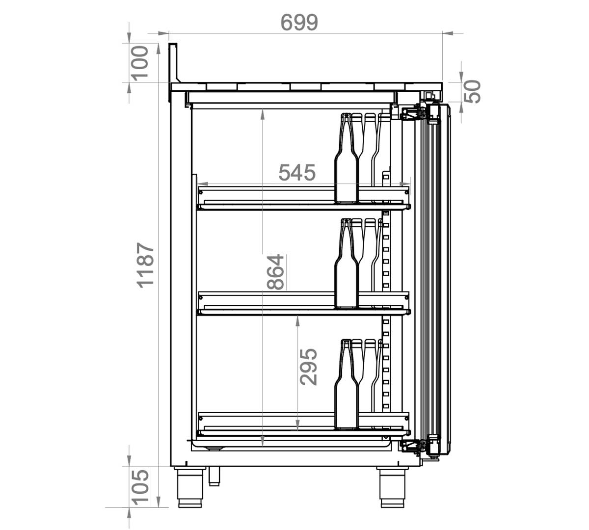 Enfriador de botellas horizontal SuperCooler - 8ºC 440 litros INFRICO SPC1470 - FrigeriaHosteleria.com