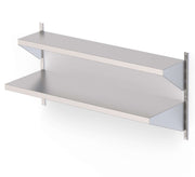 Estantería inoxidable con estante liso para cremallera mural ancho 120 AWSFS120250 - FrigeriaHosteleria.com