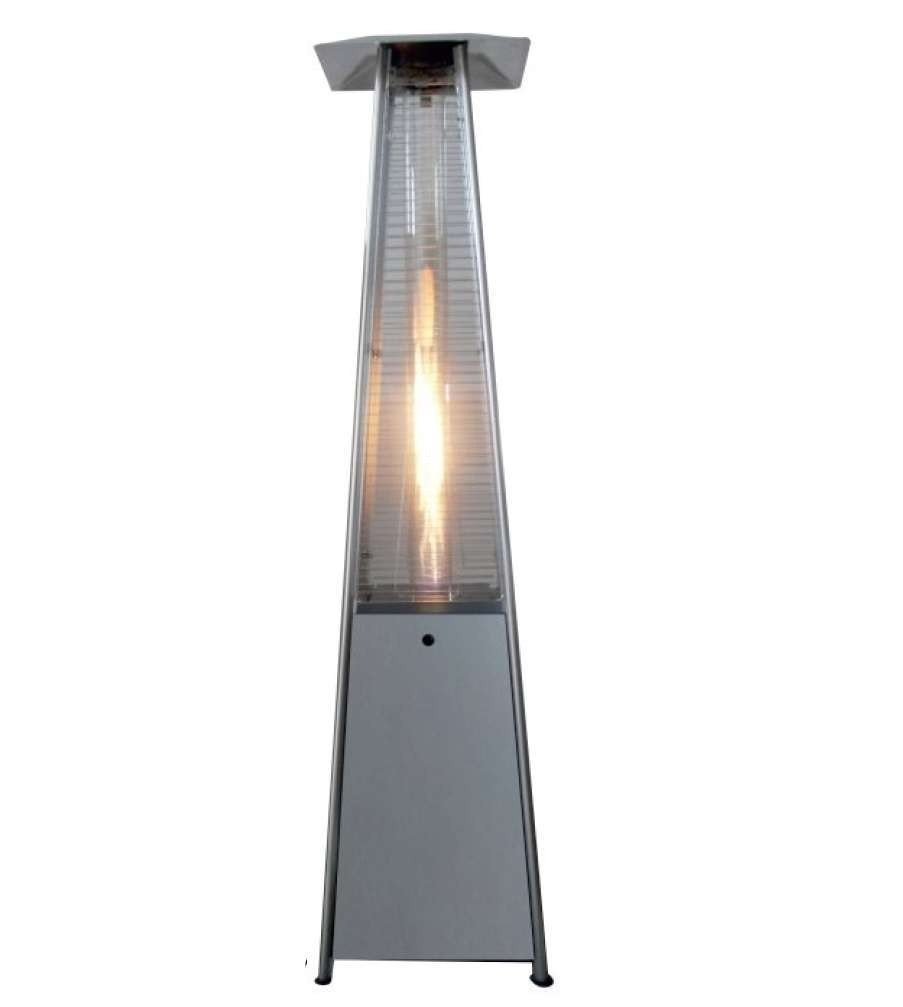 Estufa terraza piramidal a gas FLAMME PIRAMIDE PLATA - FrigeriaHosteleria.com