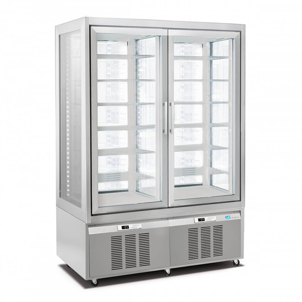 Expositor congelador pastelería 4 caras cristal INFRICO LO7703 - FrigeriaHosteleria.com